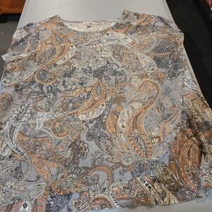 Roz & Ali Multicolor Paisley Top (5c39)